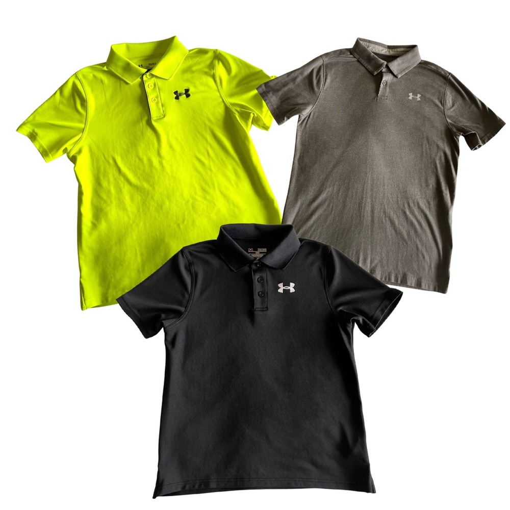 (3) Under Armour Polo Style Shirts - Youth Large